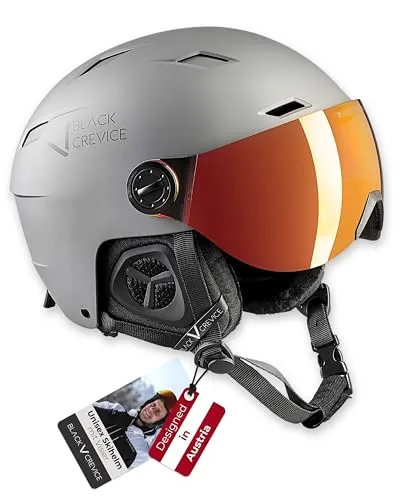 Black Crevice Skihelm mit Visier Kirchberg Gun Metal, L (58-61cm)