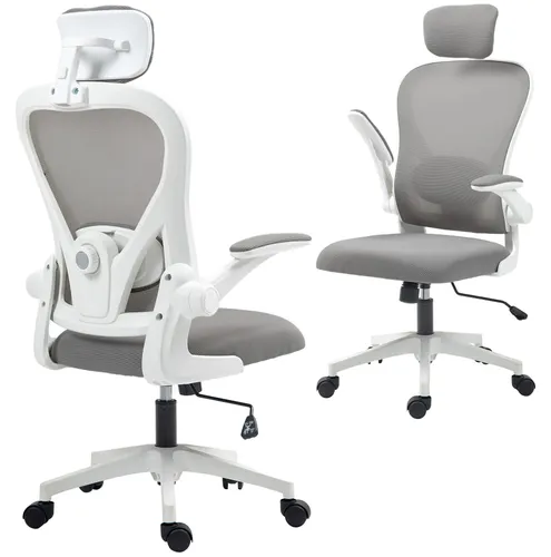 HOMCOM Ergonomischer Bürostuhl mit Hochklappbaren Armlehnen