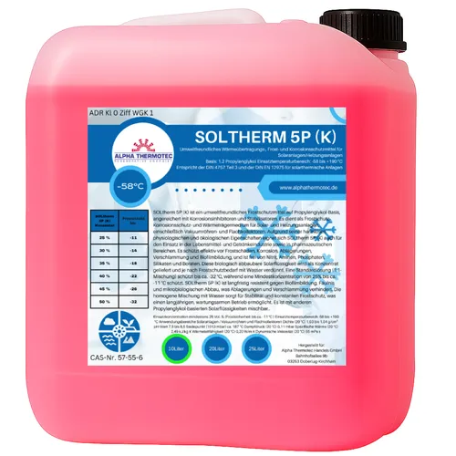 Solarflüssigkeit Flach- u. Röhrenkollektor 10 l rot Konzentrat bis -58° C