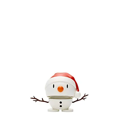 Hoptimist Santa Snowman S White - Niedlicher Weihnachtsmann - Nussknacker, 7 cm hoch und 5 cm Durchmesser, bringt Kindheitserinnerungen zurück und sorgt für festliche Stimmung mit seinem charmanten Design.