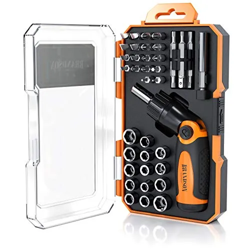 Brandson Schraubendreher Set - 46 teilig Werkzeug Kasten - Nüsse Set 14 Steckschlüssel