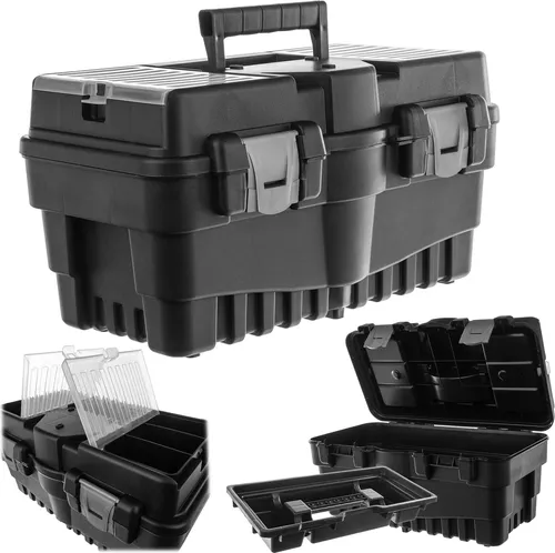 KADAX Werkzeugbox, Werkzeugkasten mit Tragegriff und Verschlüssen, Werkzeugkoffer zur Aufbewahrung von Werkzeugen