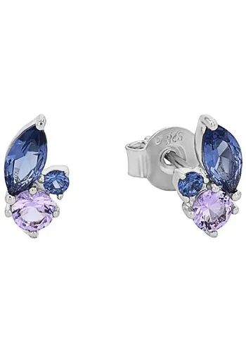 Amor Ohrstecker 925 Sterling Silber mit Zirkonia, 1 cm - Ohrringe für Damen aus hochwertigem 925 Sterling Silber, funkelnde Zirkonia-Steine, kommen in einer eleganten Schmuck Geschenk Box – perfekt für besondere Anlässe.