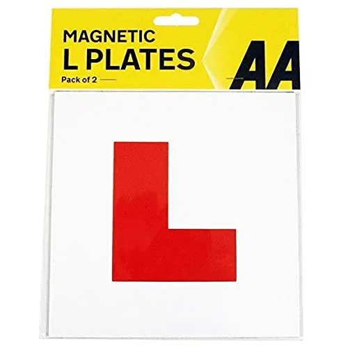 AA Magnetschilder für Fahrzeuge, mit Buchstaben L, 2 Stück, weiß