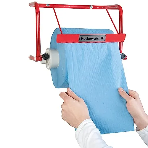 Rothewald Werkstatt Rollenhalter - Werkstatteinrichtung für Putztuchrollen - Halten Sie Ihre Werkstatt sauber und organisiert mit diesem praktischen Wandhalter, der Tücher jederzeit griffbereit macht.