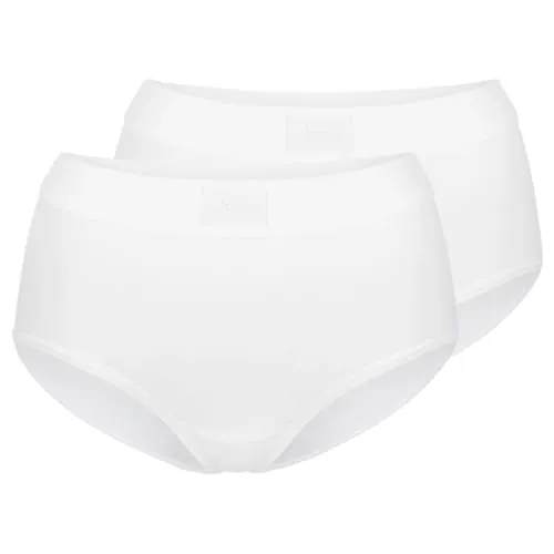 SLOGGI Damen Slip Gr. 42, weiß - Funktionsunterwäsche im Doppelpack mit nahtlosem Softbund und hohem Tragekomfort durch 95% Baumwolle und 5% Elasthan.