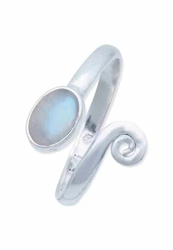 Ring aus 925 Silber mit Regenbogen Mondstein - Eleganter Damenring aus 925 Sterlingsilber, handgefertigt mit einzigartigem Regenbogen Mondstein, ideal als Geschenk für besondere Anlässe oder für den Alltag.