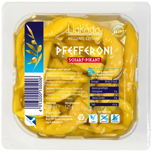 Liakada Pfefferoni Scharf-Pikant 125g Packung
