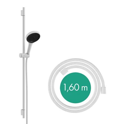 hansgrohe Rainfinity Duschset – Rund mit 3 Strahlarten - Handbrausen Set mit runden Duschkopf, 90cm Brausestange und 160cm Designflex Schlauch. Erleben Sie das Duschen neu mit PowderRain für ein luxuriöses Erlebnis.