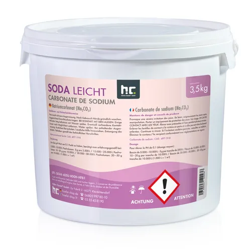 Höfer Chemie Natriumcarbonat für Poolpflege 4 x 3,5 kg - Effektives Pulver zur Poolpflege, ideal zur Unterstützung der Wasserqualität. Praktische 4er-Packung für eine einfache Anwendung im Schwimmbad.