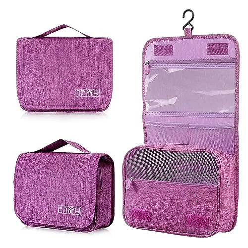 AiQInu Kulturbeutel zum Aufhängen, Kulturtasche Unisex Faltbare Waschtasche Kosmetiktasche Reisezubehör mit Haken für Damen und Herren