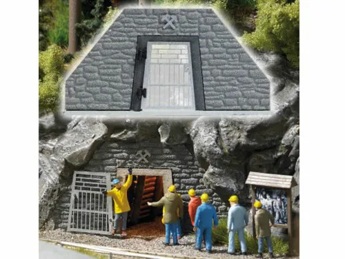 Busch 1472 Mundloch Stolleneingang Personeneingang Bergwerk H0 Bausatz Neu