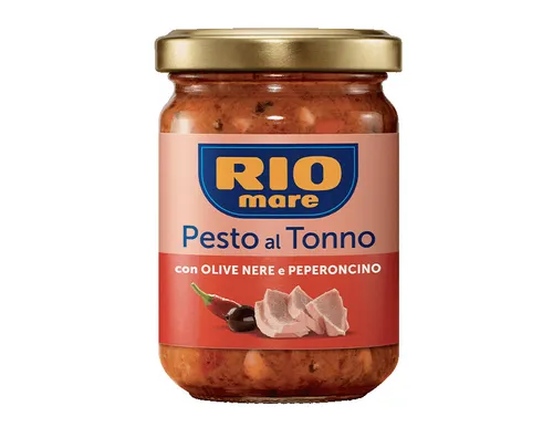 Rio Mare Pesto al Tonno Thunfischpesto mit schwarzen Oliven und Chili 130g