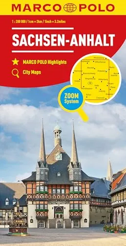 MARCO POLO Regionalkarte Deutschland 08 Sachsen-Anhalt 1:200.000: Wegenkaart Schaal 1 : 200.000