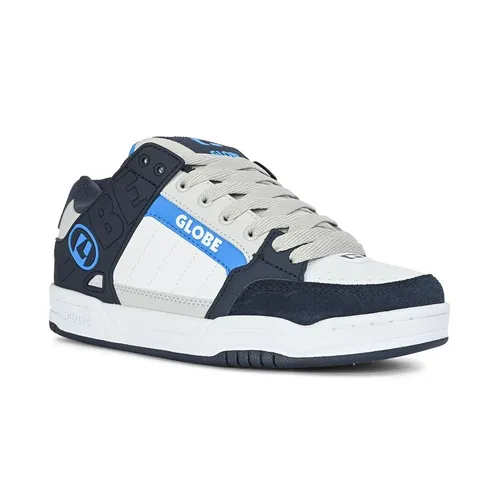 Globe Tilt Skate Schuhe - Blue Heaven/Weiß - Sneaker für Herren aus hochwertigem Nubukleder, ideal für Skateboarding mit breiter Passform und zementierter Tasse Sohle für optimalen Komfort und Halt.