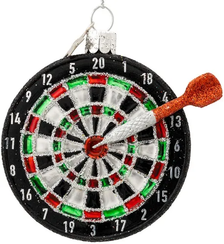 SIKORA Christbaumschmuck Dartboard besondere Weihnachtskugel Glas Anhänger – BS658, Christbaumschmuck Deko - traditionell, witzig & außergewöhnlich