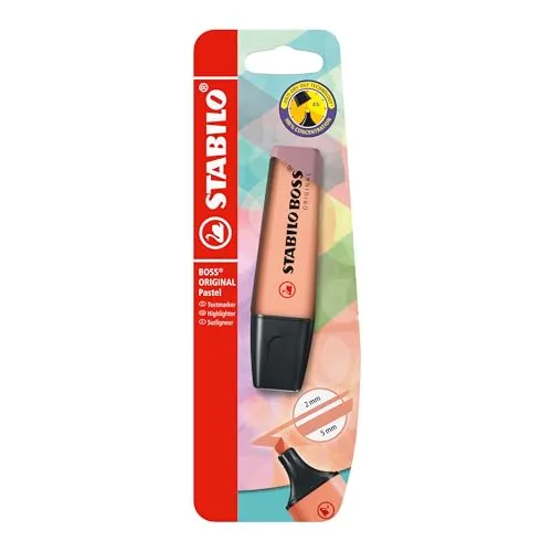 STABILO - Textmarker - BOSS ORIGINAL Pastel - Einzelstift - cremige Pfirsichfarbe