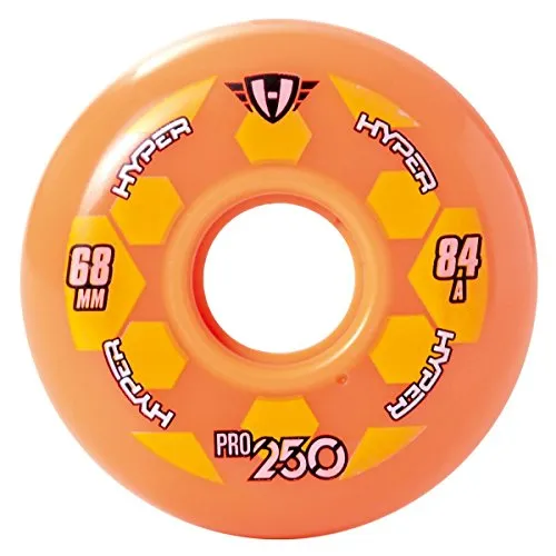 HYPER - PRO 250 Inliner Rollen I Rollen für Skates I stabile Felgen I Ersatzrollen I schnell & robust I starker Grip I für alle gängigen Inliner-Marken geeignet I 4er-Pack - Orange