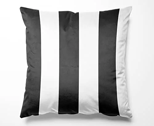 Bettwaesche-mit-Stil Mako Satin Bettwäsche Blockstreifen anthrazit (Kissenbezug 40x80 cm)