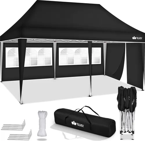 tillvex Pavillon 3x6m in schwarz von tillvex