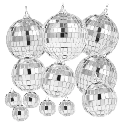 Stuck Disco Spiegel Ball,Hanaekugel Spieaelkugel Discokugein,Disco Kugeln Dekoration,Discokugel Deko,Weihnachtsbaum,Nachtclub Bar Dekoration,Hochzeitskulisse,Heimdekoration (8/6/4/2cm) 12