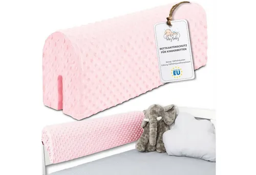Bettkantenschutz für Kinderbetten 50 cm - Sicherer Kantenschutz für Baby- und Kinderbetten in Rosa - Schützen Sie Ihr Kind mit diesem Bettkantenschutz! Er bietet Sicherheit vor Stößen und zusätzlichen Komfort. Universell anpassbar für verschiedene Bettmodelle und leicht zu reinigen. Handgefertigt in der EU für geprüfte Qualität.