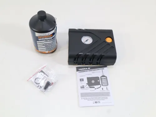 TERRA-S T56001 Reparaturkit für Reifenpannen - Reifendichtmittel für schnelle Reifenreparatur, inklusive Dichtmittel und Pumpe mit LED-Licht. Ideal für Autos, RVs und Anhänger – repariert in nur 15 Minuten!