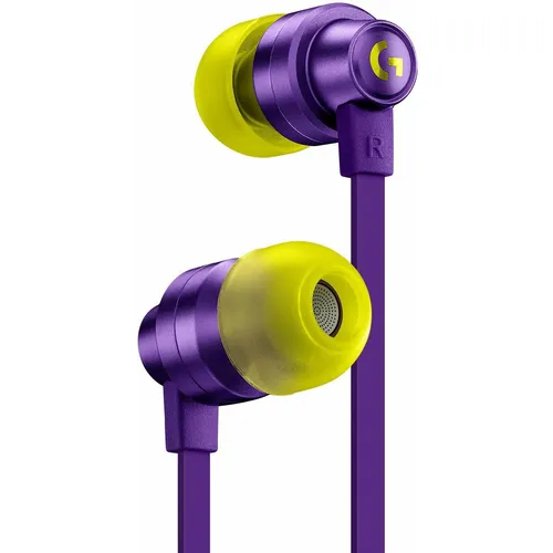 Logitech G333 Gaming Earbuds violett - Kopfhörer mit Dual-Dynamiktreibern für beeindruckenden Sound, perfekt für Gamer, die unterwegs spielen möchten.