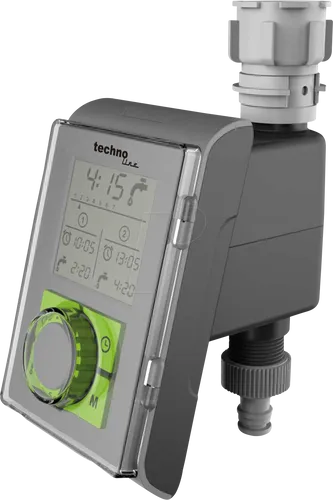 Technoline Bewässerungscomputer WZ 1000 - Bewässerungscomputer für präzise Bewässerung, 2 einstellbare Intervalle und regelbare Dauer von 1 Min bis 23 Std. Ideal für Gartenliebhaber, kompatibel mit gängigen Wasserhähnen.