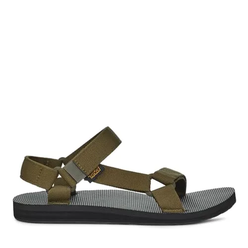 Teva Original Universal Mens Sandalen - Dunkeloliv 11 - Wanderschuhe mit umweltfreundlichen Unifi-Riemen aus recyceltem Polyester, vegan und ideal für zeitlosen Komfort und Stil auf allen Abenteuern.