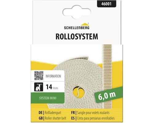 Rollladengurt Mini Schellenberg 46001, 14 mm/6 m, beige