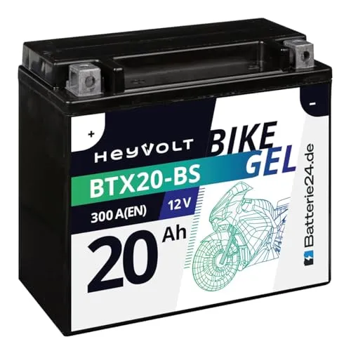 HeyVolt GEL Motorradbatterie 12V (20Ah YTX20-BS)