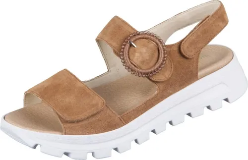 Waldläufer H-Nele Keilsandalette Weite H - Komfortable Sandalen in Braun - Wanderschuhe mit Weite H, aus echtem Leder, bieten optimalen Tragekomfort und eine Absatzhöhe von 4 cm für stilvolle Ausflüge.