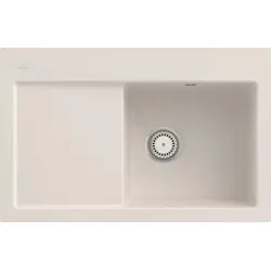 Villeroy & Boch Subway 45 flat Keramikspüle - Flächenbündige Küchenspüle aus hochwertiger Keramik, inklusive Ablaufgarnitur mit Handbetätigung, ideal für modernes Design und einfache Reinigung in Ihrer Küche.