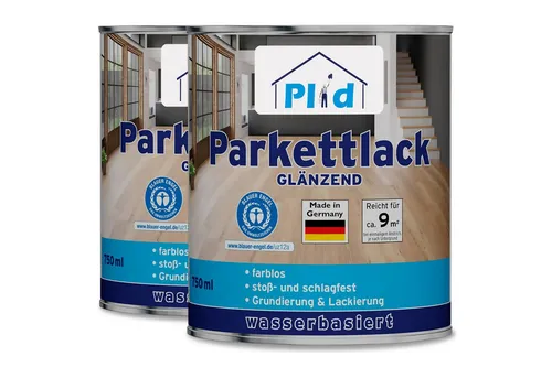 plid Treppen- und Parkettlack Schnelltrocknend - Holzlacke für Parkett- und Holzfußböden, extrem stoß- und schlagfest, mit schneller Trocknungszeit und einfacher Anwendung.