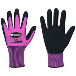STRONGHAND 0529-08H Handschuhe LADY FLEXTER Größe 8 pink/schwarz - Arbeitshandschuhe in stylischem pink/schwarz, perfekt für Frauen. Bieten optimalen Grip und Komfort bei der Arbeit.