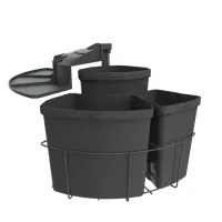 Naber Cabbi® 3 anthrazit, 8013171 - Schwenk-Abfallsammler - Haushaltszubehör mit 39 l Gesamtvolumen, ideal zum einfachen Trennen von Müll. Integrierter Hub- und Senkliftdeckel sorgt für müheloses Entnehmen der Abfalleimer.