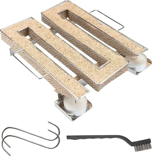 Kaltrauchgenerator Kaltrauchschnecke - Sparbrand für bis zu 20 Stunden - Sonstiges Grillzubehör für einfaches Kalträuchern mit gleichmäßiger Rauchentwicklung. Ideal für Fisch, Wurst und Käse, einfach mit Teelicht zu befeuern.