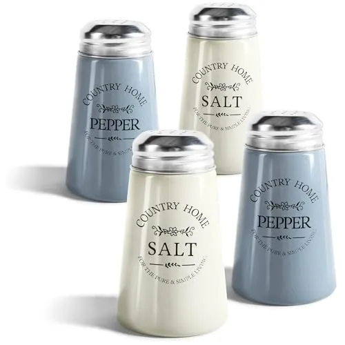 com-four® 4x Gewürzstreuer aus farbigem Glas von COM-FOUR