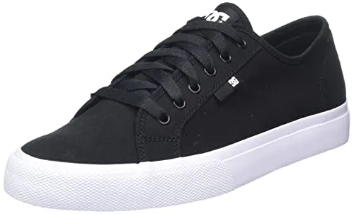 DC Shoes Herren Manual Sneaker, Black Gum, 43 EU - Herren-Sneaker aus robustem Canvas mit Gummi-Verschluss für optimalen Halt und Komfort im Alltag.