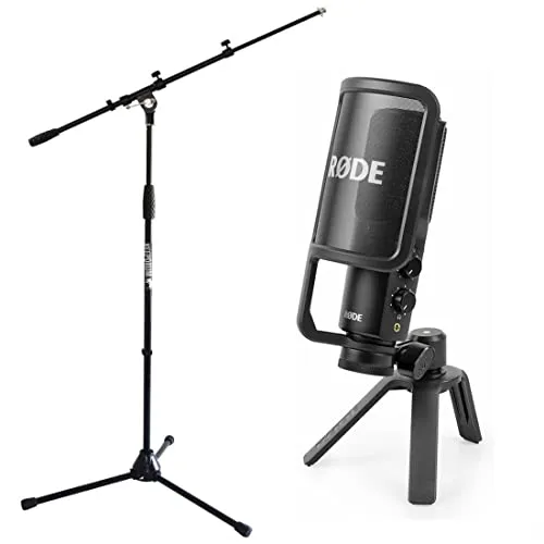 RØDE NT-USB+ Mikrofon - Professionelles USB-Kondensatormikrofon mit Stativ - Mikrofone: Ultra-rauscharm mit High-Gain Preamp, ideal für Gesangs- und Sprachaufnahmen, inkl. Tischstativ und abnehmbarem Popschutz für klare Aufnahmen.