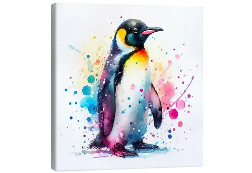Posterlounge Wandbild Pinguin in Aquarell, nobelart, erhältlich als Poster, Leinwandbild, Wandsticker oder Acrylglasbild