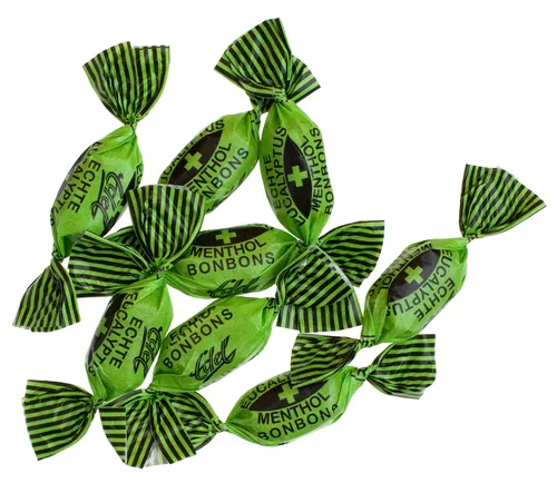 Eukalyptus Menthol gewickelt 500 g Beutel - Süßes & Knabbereien - Erfrischende Edel-Bonbons mit Mentholgeschmack, ideal für eine angenehme Atemfrische.
