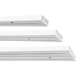 Garduna Gardinenstange Kunststoff Gardinenschiene |2-läufig 120cm - Weiß