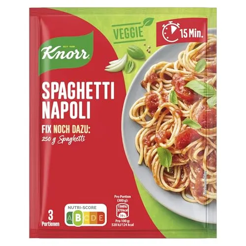 Knorr Fix Spaghetti Napoli für Pasta ohne geschmacksverstärkende Zusatzstoffe 39 g (1er Pack)