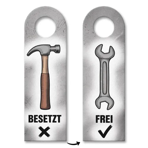 Besetzt Frei Hammer Schraubenschlüssel Türhänger 3er Set für Werkstatt