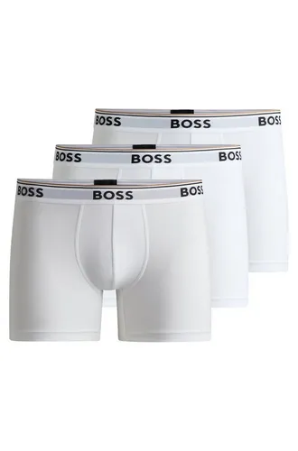 BOSS Herren Boxershorts New - White100, M - Herren-Boxershorts im 3er Pack aus Cotton Stretch, bieten höchsten Tragekomfort und optimale Passform. Nachhaltige BCI Cotton Herstellung, ideal für den modernen Mann.