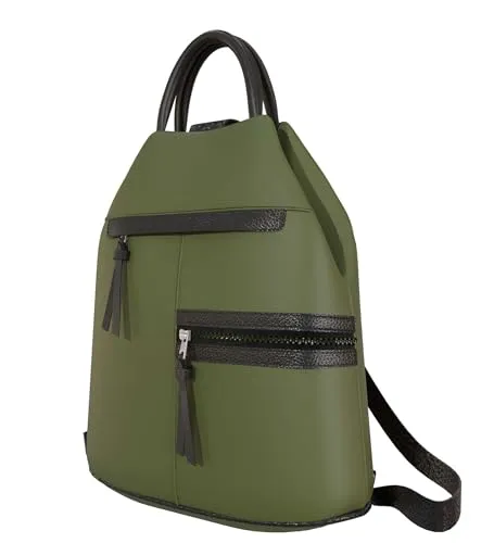 Eleganter Damen Rucksack aus veganem Kunstleder 30606 in Grün