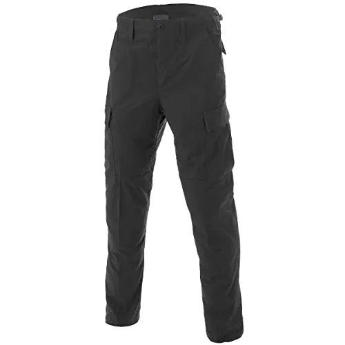 MFH BDU Kampfhose Ripstop Schwarz Größe XL - Militäruniformen mit 6 praktischen Taschen, verstärktem Sitz und Knie, ideal für Outdoor-Aktivitäten und extreme Bedingungen.
