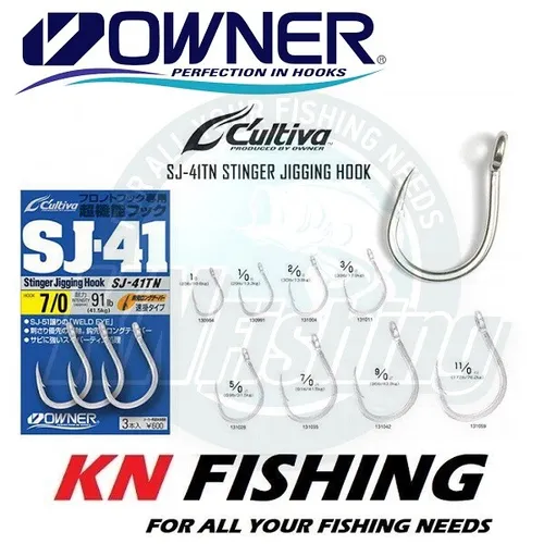 OWNER CULTA SJ-41 Stinger Jigging Hook Saltwater Silver Heavy Duty Jap 1 - 9/0